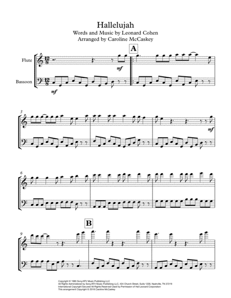 Hallelujah Flute And Bassoon Duet Page 2