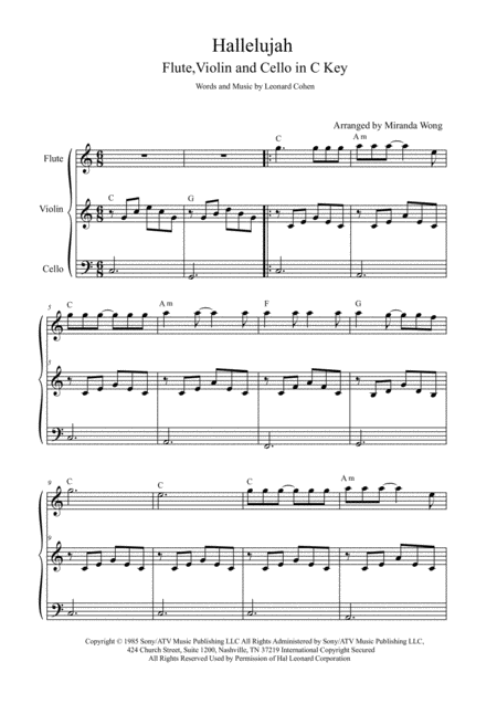 Hallelujah Flute Violin And Cello With Chords Page 2