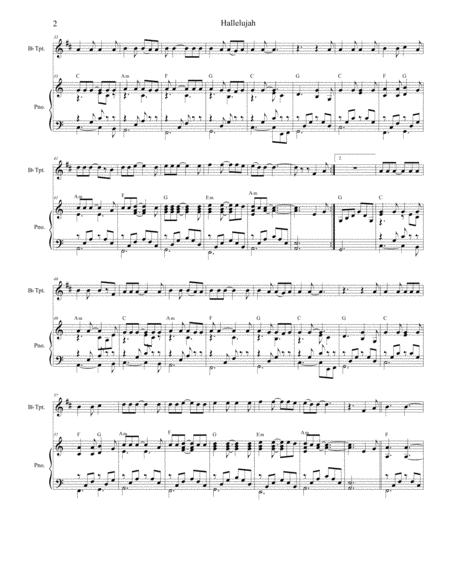 Hallelujah For Bb Trumpet Solo And Piano Page 2