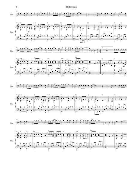 Hallelujah For Trombone Solo And Piano Page 2