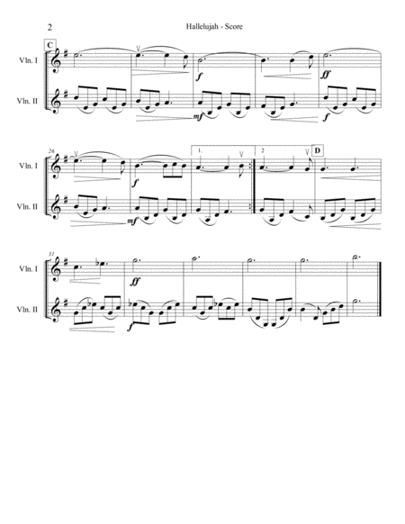 Hallelujah For Two Violins Page 2