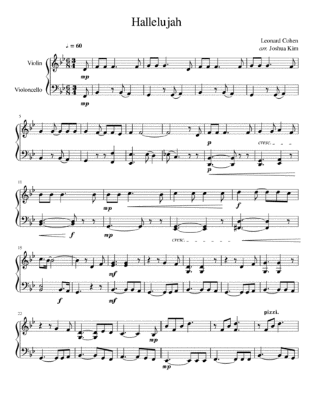 Hallelujah For Violin Cello Page 2