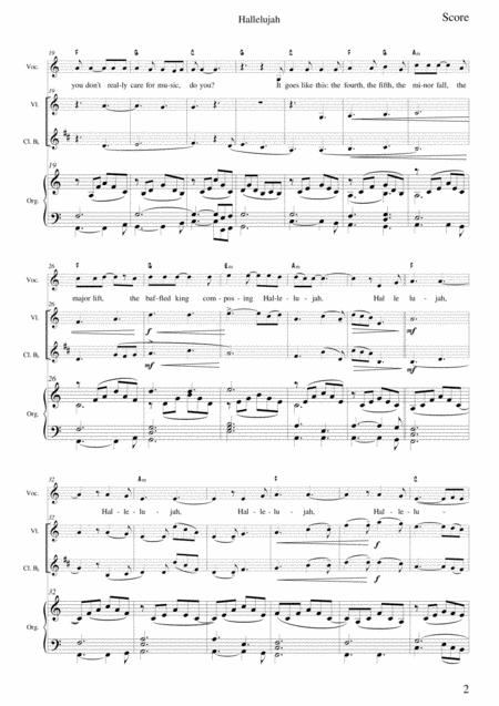 Hallelujah For Voice Violin Clarinet And Organ Or Piano Page 2