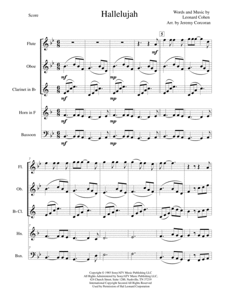 Hallelujah For Woodwind Quintet Page 2