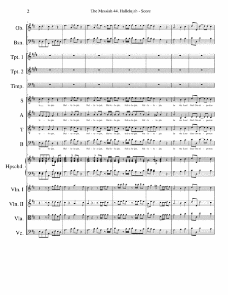 Hallelujah From The Messiah For Choir And Chamber Orchestra Page 2