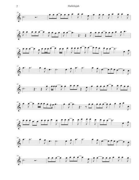 Hallelujah Original Key Flute Page 2