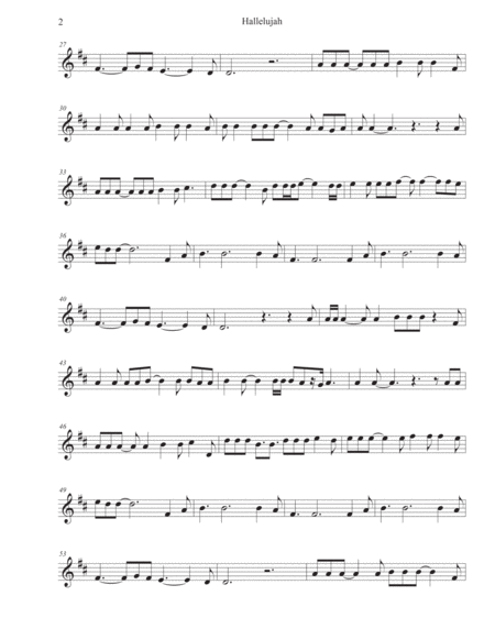 Hallelujah Original Key Tenor Sax Page 2