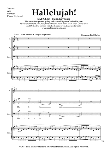Hallelujah Sab Choir Piano Page 2