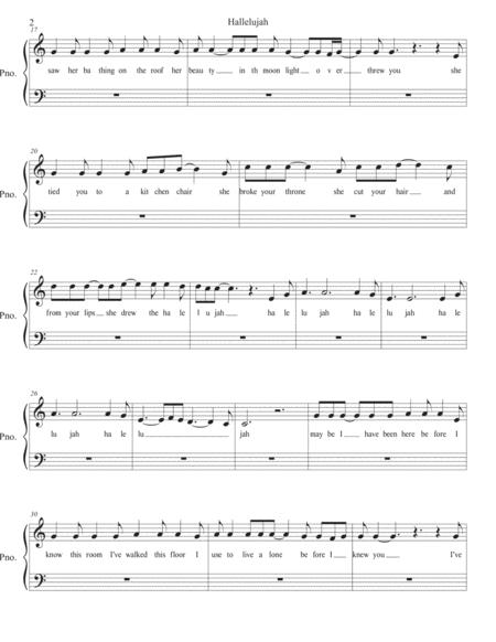 Hallelujah W Lyrics Piano Page 2