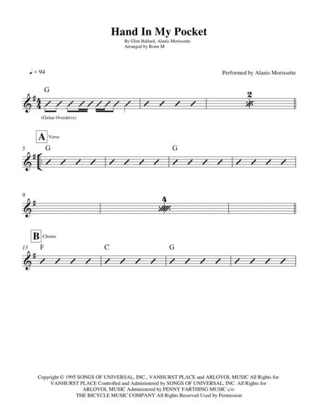 Hand In My Pocket Lead Sheet Performed By Alanis Morissette Page 2