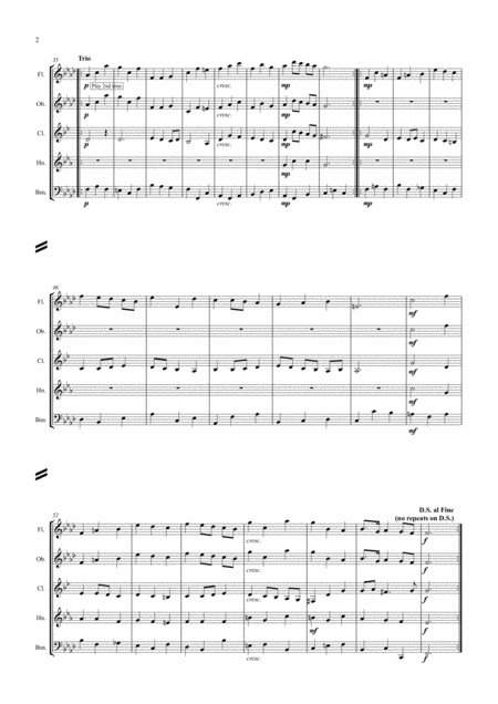 Handel 6 Minuet For The French Horn From Suite No 1 In F Hwv348 The Water Music Wassermusik Wind Quintet Page 2