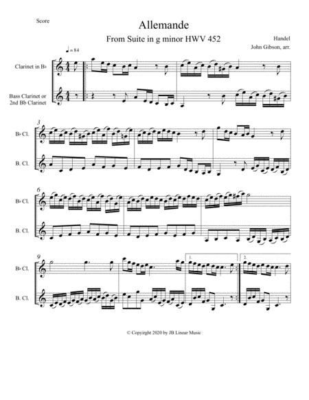 Handel Courante For Clarinet And Bass Clarinet Duet Page 2