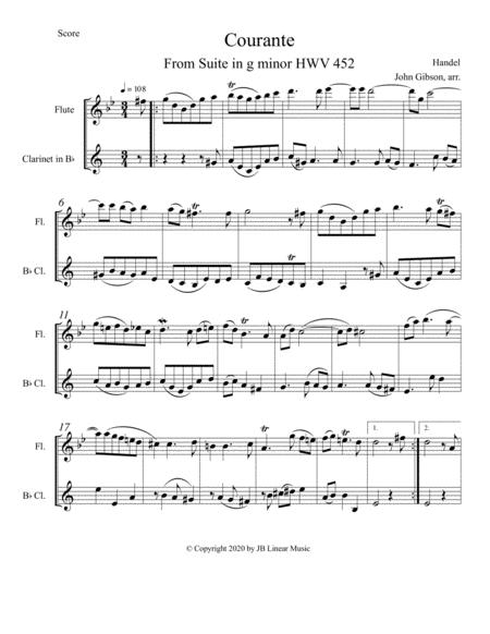 Handel Courante Set For Flute And Clarinet Duet Page 2