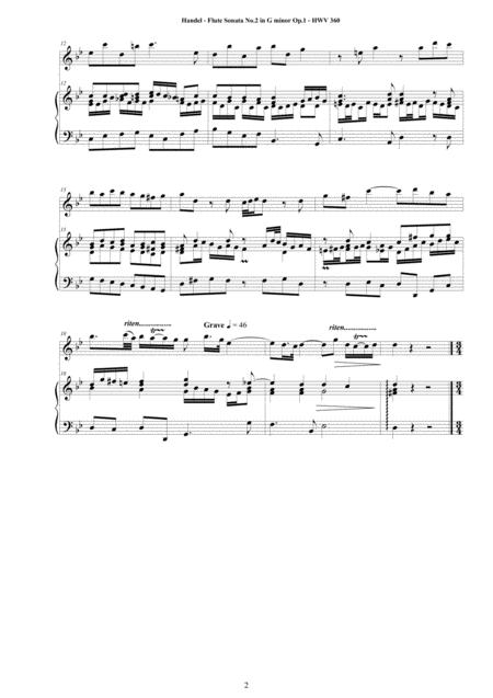 Handel Flute Sonata No 2 In G Minor Op 1 Hwv 360 For Flute And Harpsichord Or Piano Page 2