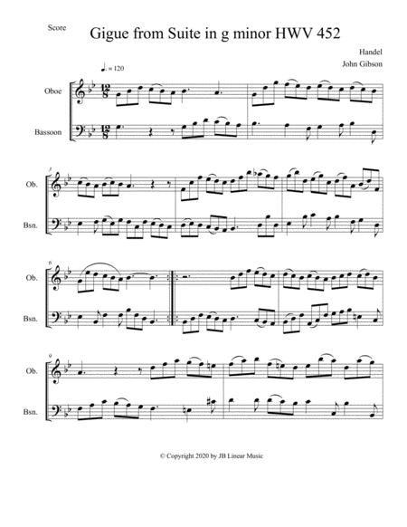 Handel Gigue From Suite In G Minor Set For Oboe And Bassoon Duet Page 2