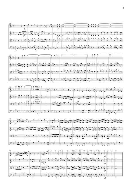 Handel Halleluia Chorus For String Quartet Ch104 Page 2