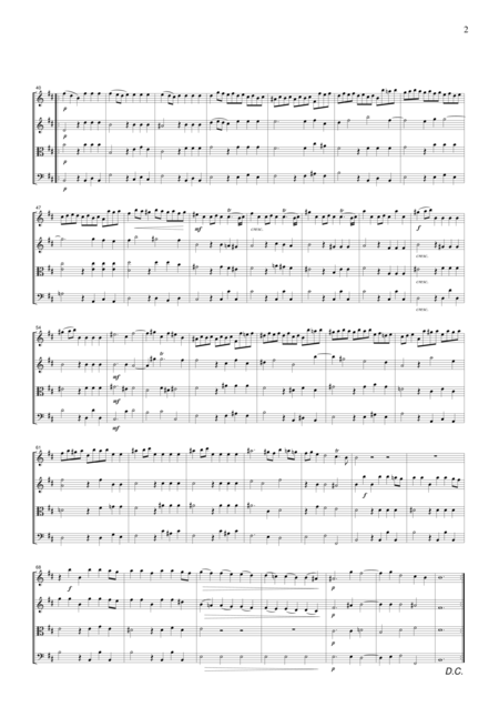 Handel Hornpipe From Water Music For String Quartet Ch101 Page 2