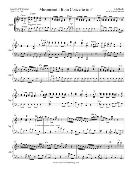 Handel Movement I From Concerto In F Organ Page 2