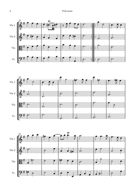 Handel The Water Music Suite Iii For String Quartet Page 2