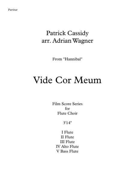 Hannibal Vide Cor Meum Patrick Cassidy Flute Choir Arr Adrian Wagner Page 2