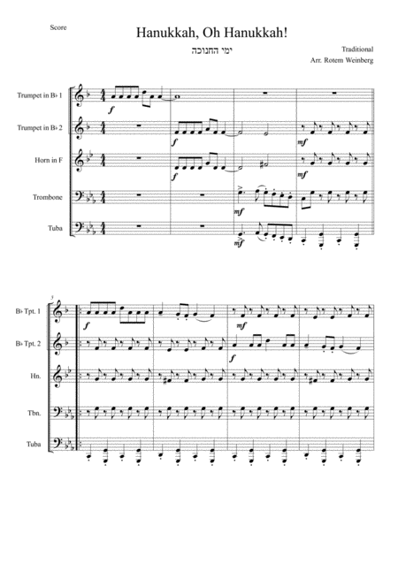 Hanukkah Oh Hanukkah Brass Page 2