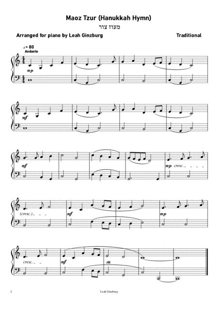 Hanukkah Songs Booklet Chanukah Songs 8 Songs For Each Day Of Hanukkah Easy Piano Page 2