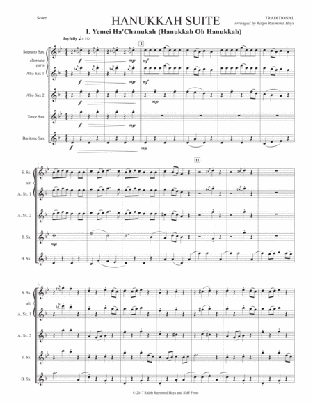 Hanukkah Suite For Saxophone Quartet Page 2