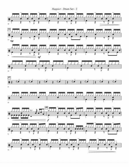 Happier Arr Jacob Narverud Drums Page 2