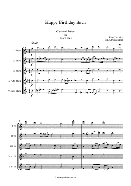 Happy Birthday Bach Flute Choir Arr Adrian Wagner Page 2