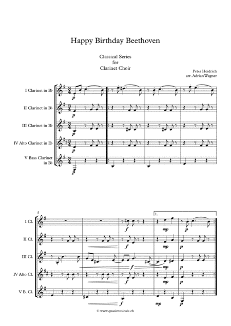 Happy Birthday Beethoven Clarinet Choir Arr Adrian Wagner Page 2