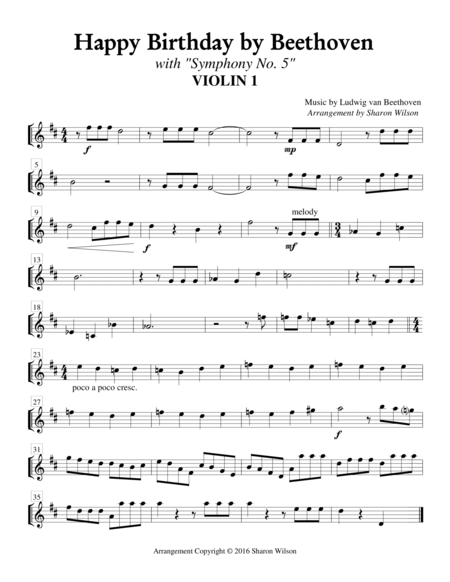 Happy Birthday By Beethoven For String Quartet Page 2