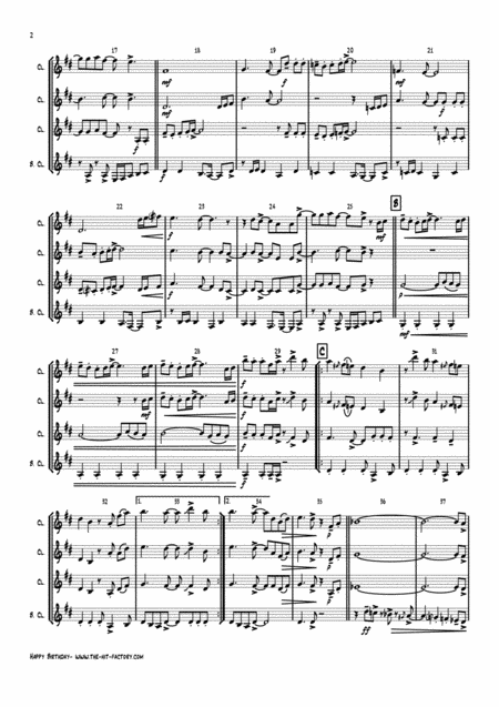 Happy Birthday Stevie Wonder Classic Clarinet Quartet Page 2