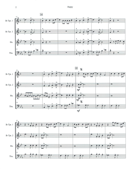 Happy For Brass Quartet Page 2