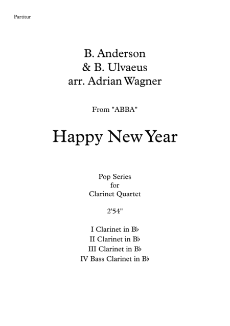 Happy New Year Abba Clarinet Quartet B Cl Arr Adrian Wagner Page 2