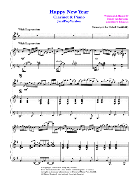 Happy New Year For Clarinet And Piano Video Page 2