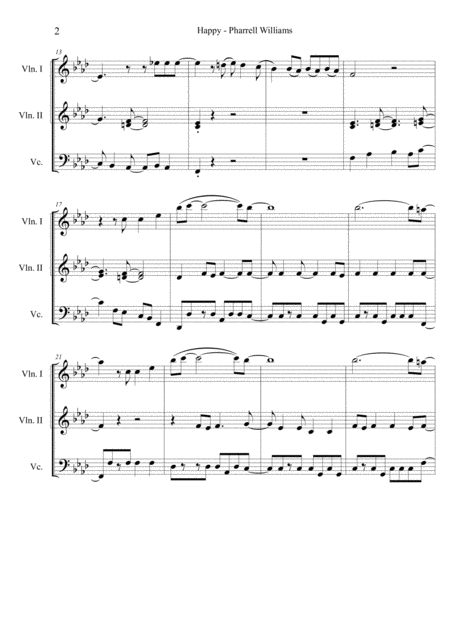 Happy Pharrell Williams Arranged For String Trio Page 2