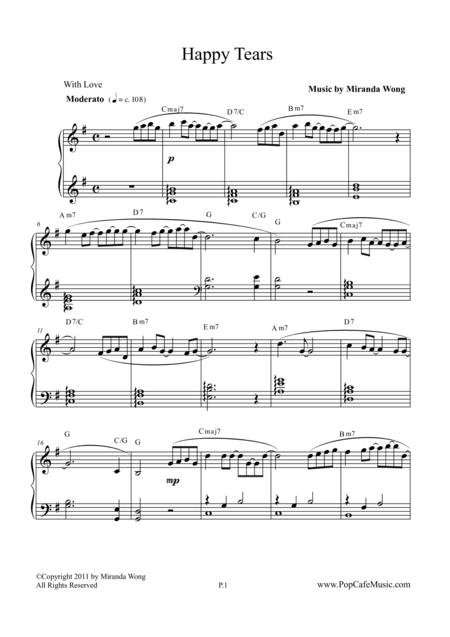 Happy Tears Touching Piano Music Page 2