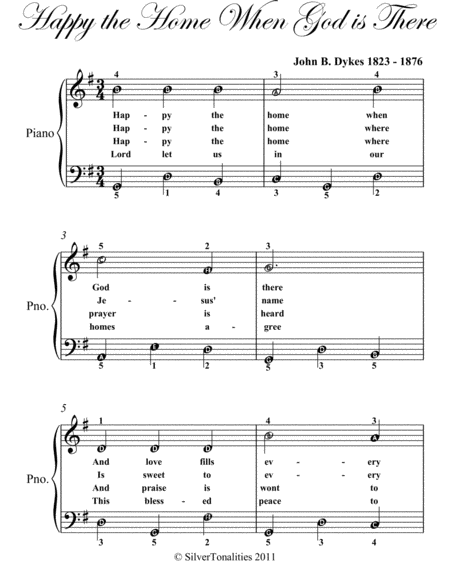 Happy The Home Where God Is There Easy Piano Sheet Music Page 2