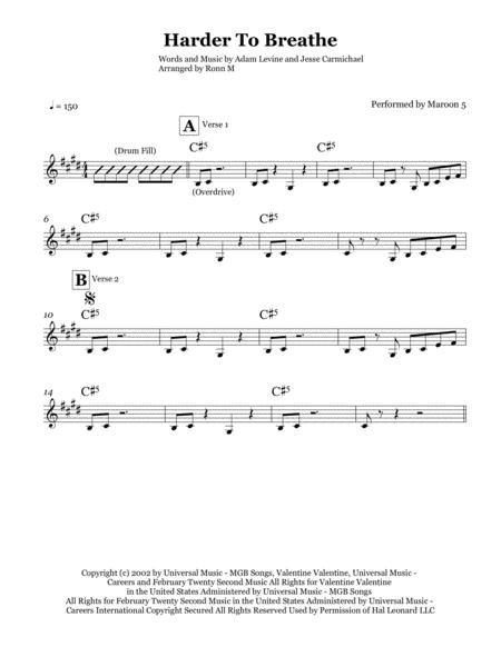 Harder To Breathe Lead Sheet Performed By Maroon 5 Page 2