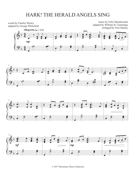 Hark The Herald Angel Sing Piano Solo Page 2