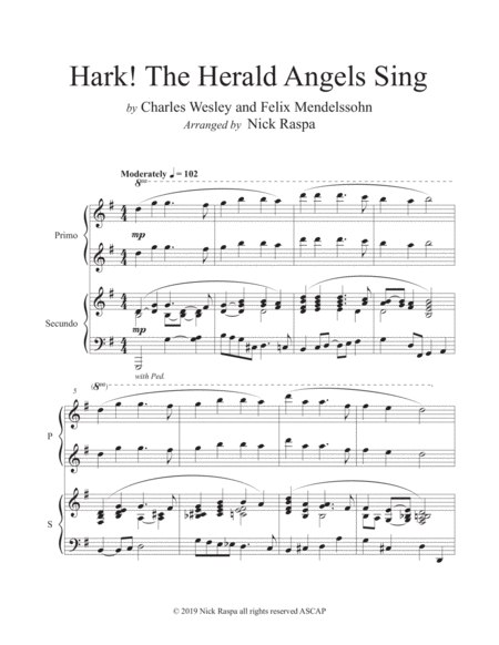 Hark The Herald Angels Sing 1 Piano 4 Hands Advanced Page 2