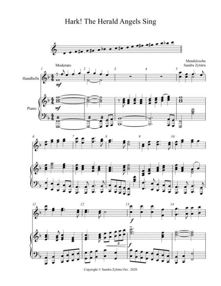 Hark The Herald Angels Sing 2 Octave Handbells Piano Accompaniment Page 2