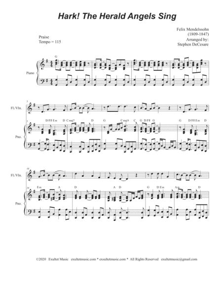 Hark The Herald Angels Sing Flute Or Violin Solo And Piano Page 2