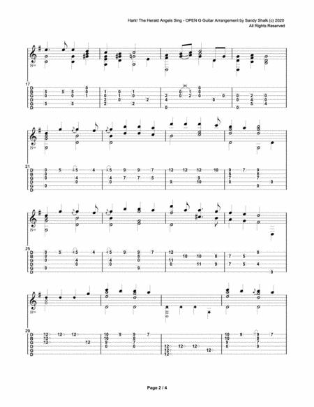 Hark The Herald Angels Sing Open G Fingertyle Guitar Page 2