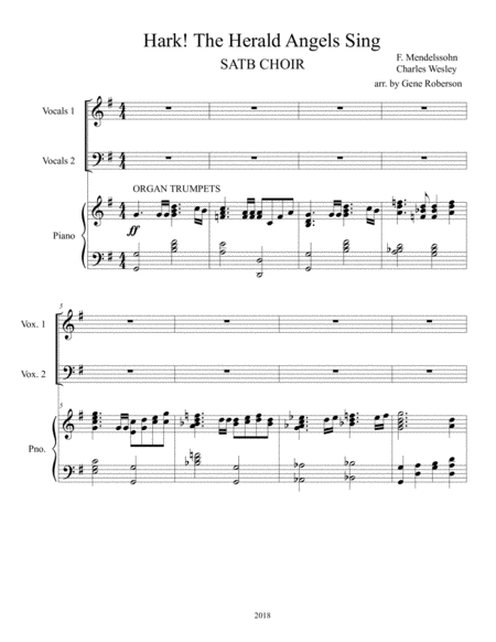 Hark The Herald Angels Sing Satb Choir Page 2