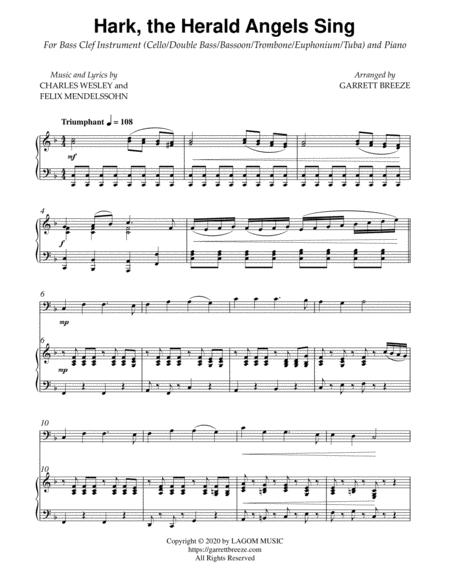 Hark The Herald Angels Sing Solo Double Bass And Piano Page 2