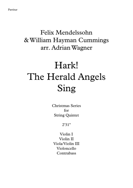 Hark The Herald Angels Sing Take 6 Style String Quintet Arr Adrian Wagner Page 2