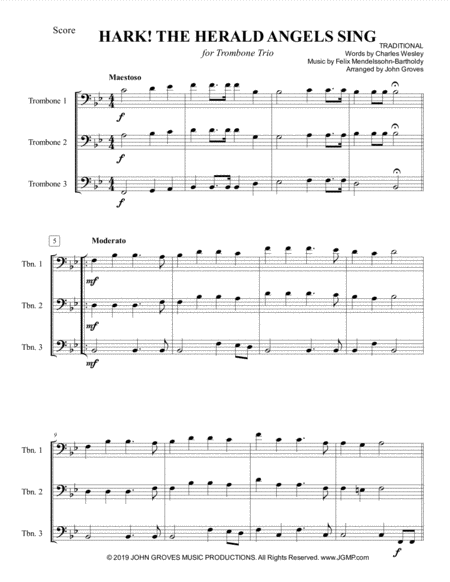 Hark The Herald Angels Sing Trombone Trio Page 2