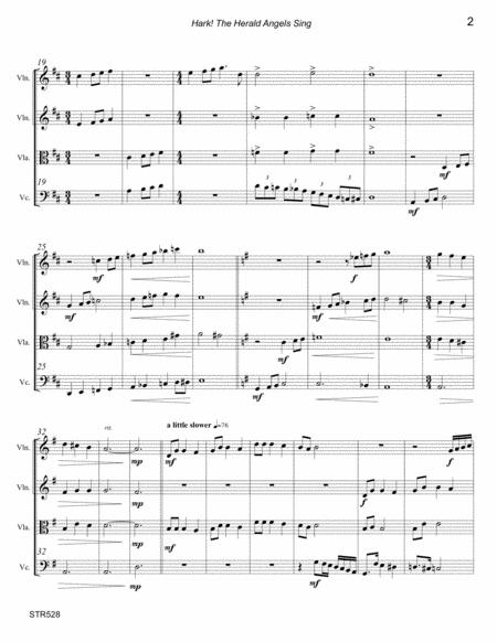 Hark The Herald Angels Sing Unaccompanied String Quartet Page 2