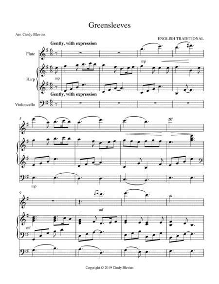 Harp Flute And Cello For Christmas Set One Page 2